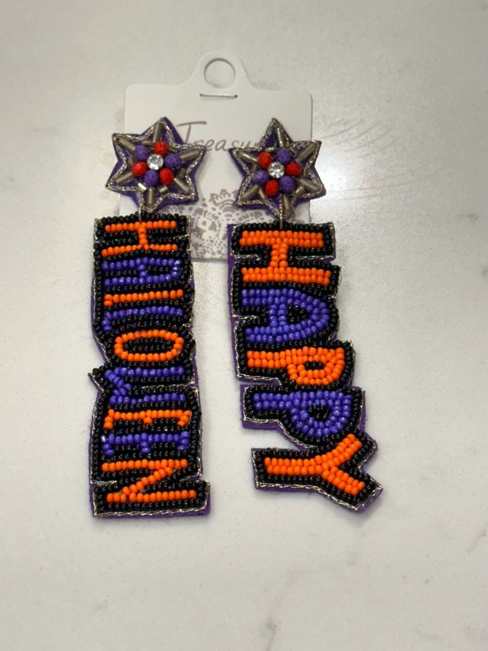 Happy Halloween Beaded Earrings